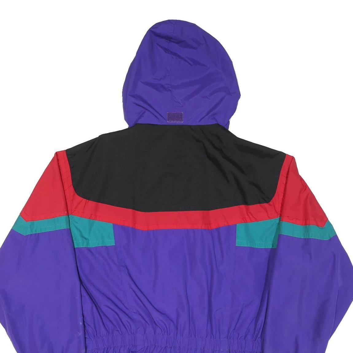 CB SPORTS Mens Purple Red & Green Outdoor Jacket M Polyester Blend Zip Hooded