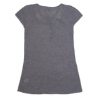 WHITE STUFF Womens Jumper Grey Tight Knit Short Sleeve Wool UK 10