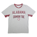 HANDSHIGH Mens Grey & Crimson Alabama Crimson Tide Graphic T-Shirt XL Short