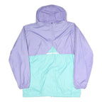 Womens Purple & Aqua Casual Jacket M Polyester Hooded Zip Colourblock Stylish