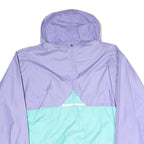 Womens Purple & Aqua Casual Jacket M Polyester Hooded Zip Colourblock Stylish