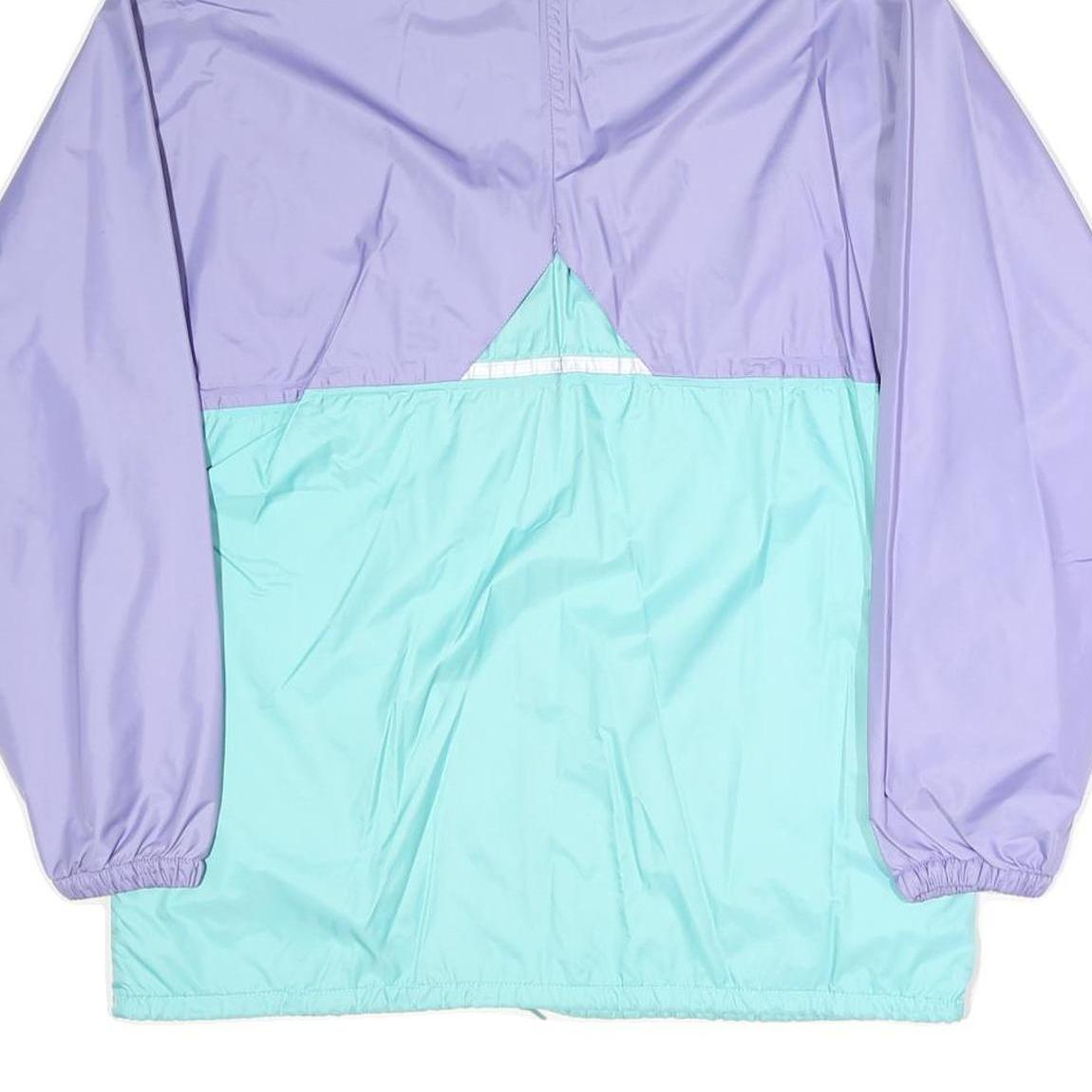 Womens Purple & Aqua Casual Jacket M Polyester Hooded Zip Colourblock Stylish