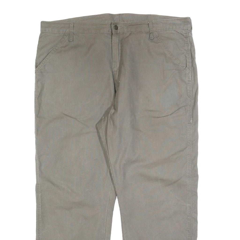 DICKIES Mens Cotton Blend Relaxed W38 L28 Beige Workwear Trousers Zip Closure