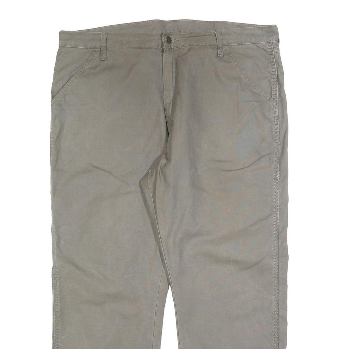 DICKIES Mens Cotton Blend Relaxed W38 L28 Beige Workwear Trousers Zip Closure