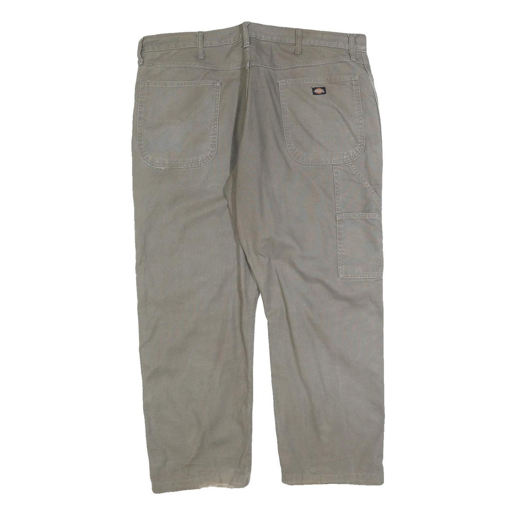 DICKIES Mens Cotton Blend Relaxed W38 L28 Beige Workwear Trousers Zip Closure