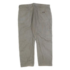 DICKIES Mens Cotton Blend Relaxed W38 L28 Beige Workwear Trousers Zip Closure