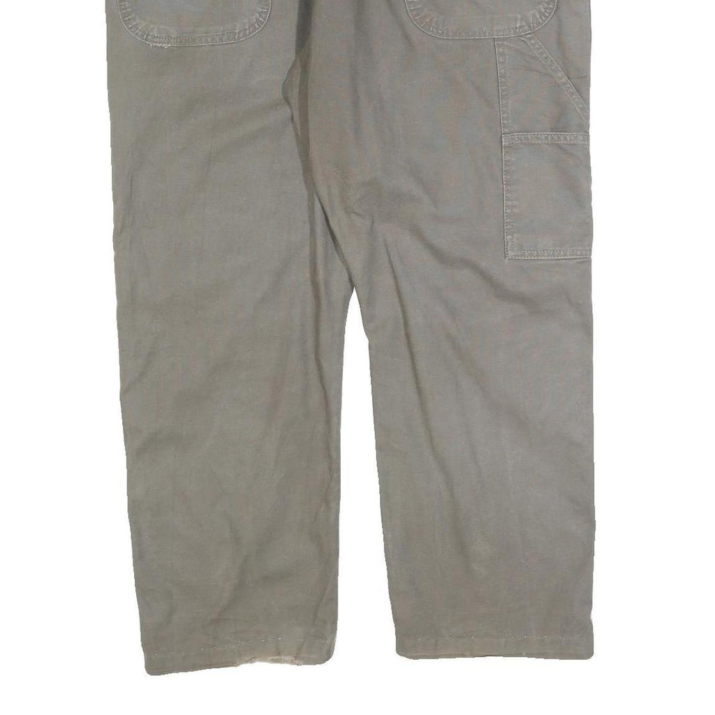 DICKIES Mens Cotton Blend Relaxed W38 L28 Beige Workwear Trousers Zip Closure