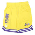 NBA Mens Yellow Sports Shorts L W30 James 6 Los Angeles Lakers Print