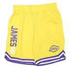 NBA Mens Yellow Sports Shorts L W30 James 6 Los Angeles Lakers Print