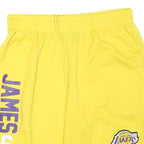 NBA Mens Yellow Sports Shorts L W30 James 6 Los Angeles Lakers Print