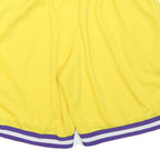 NBA Mens Yellow Sports Shorts L W30 James 6 Los Angeles Lakers Print