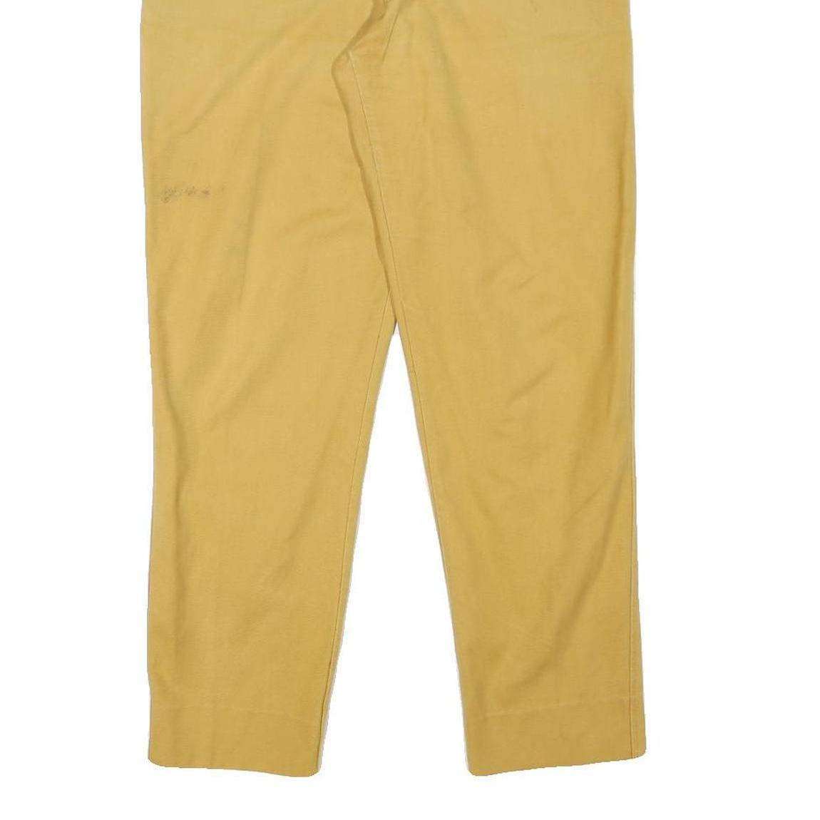ACKERMANN Mens Cotton Blend Yellow Relaxed Straight Trousers W26 L27 Zip Casual
