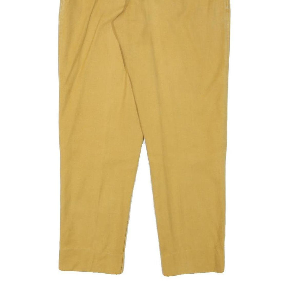 ACKERMANN Mens Cotton Blend Yellow Relaxed Straight Trousers W26 L27 Zip Casual
