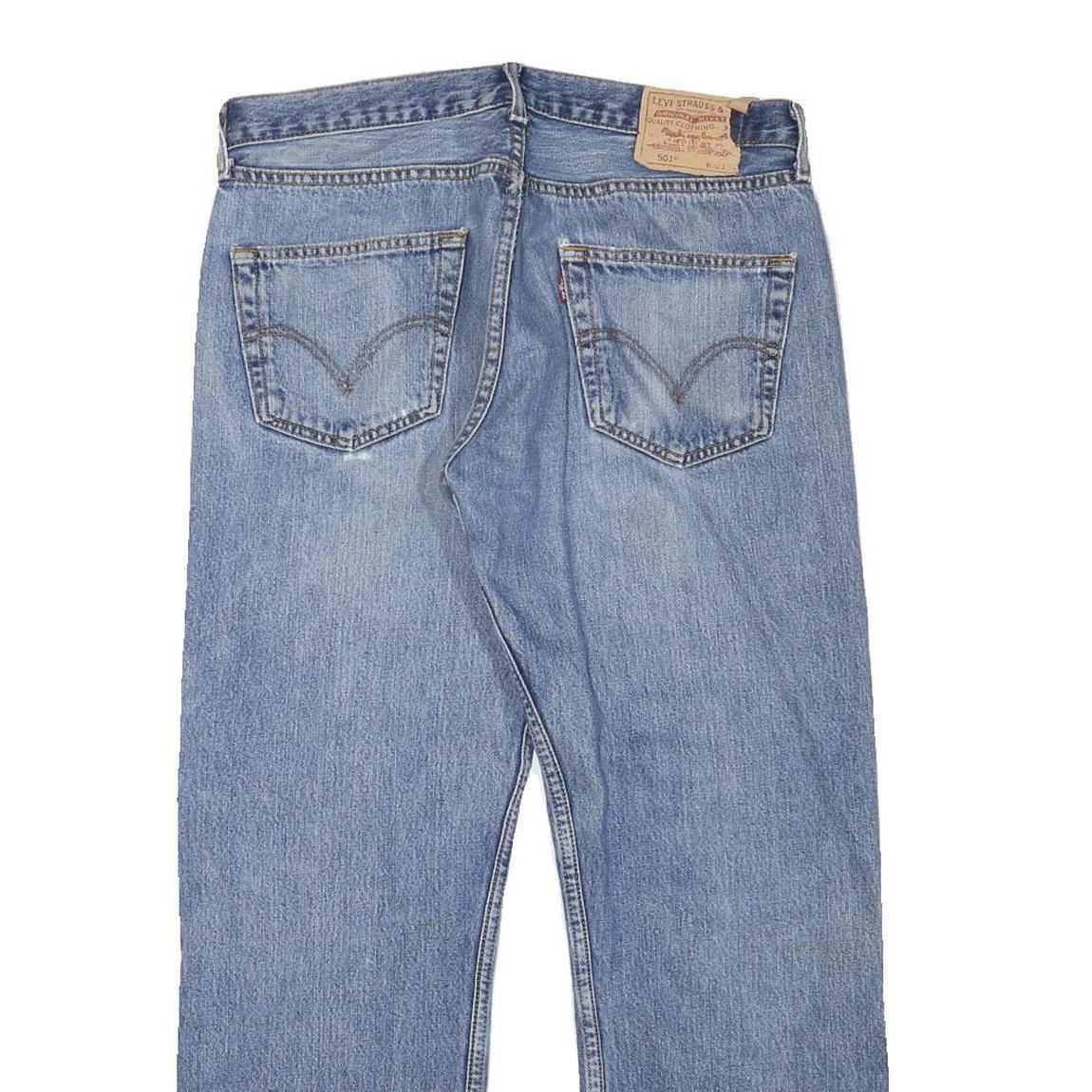 LEVI'S 501 Mens Jeans Blue Regular Straight Denim Light W32 L28 Classic Button