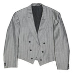 WILVORST Mens Grey Wool Pinstripe Tailored Jacket L Formal Elegant Button