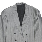 WILVORST Mens Grey Wool Pinstripe Tailored Jacket L Formal Elegant Button