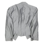 WILVORST Mens Grey Wool Pinstripe Tailored Jacket L Formal Elegant Button