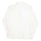 ANNE KLEIN Womens Blouse Cream Collared Long Sleeve Striped L