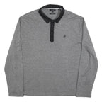 TED BAKER Mens Grey Polo Shirt XL Long Sleeve Plain Cotton Casual Basic
