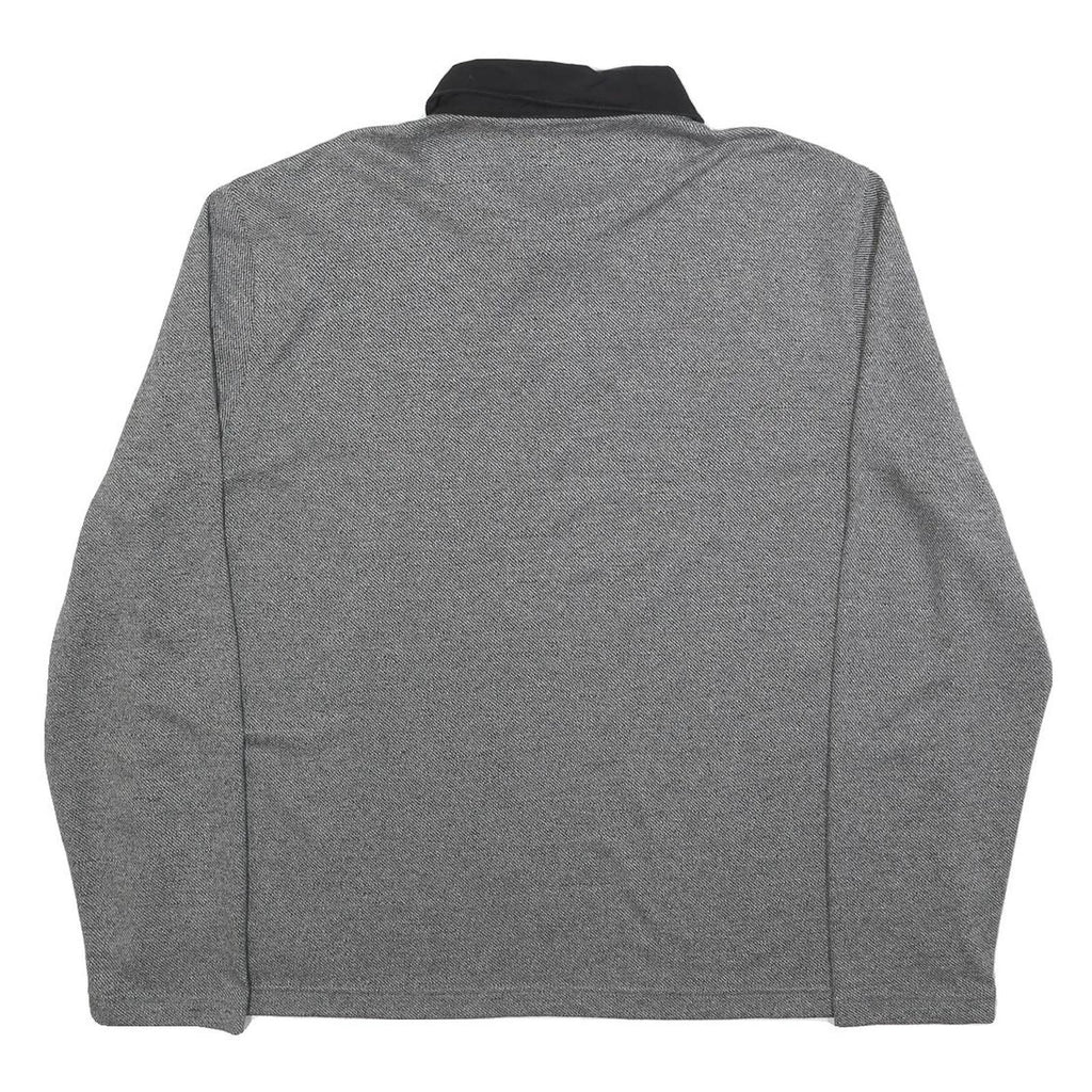 TED BAKER Mens Grey Polo Shirt XL Long Sleeve Plain Cotton Casual Basic