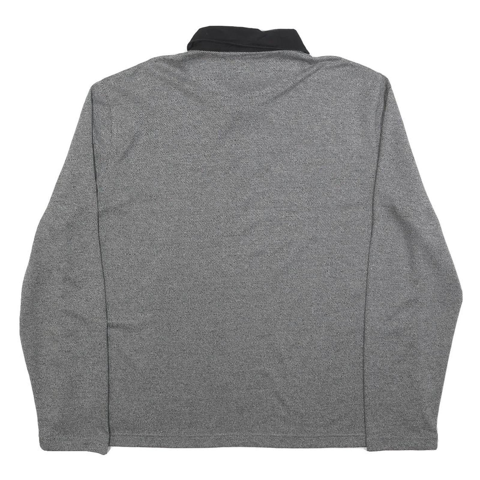 TED BAKER Mens Grey Polo Shirt XL Long Sleeve Plain Cotton Casual Basic