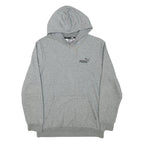 PUMA Mens Grey Hoodie S Cotton Blend Pullover Hoodie Casual Sweatshirt