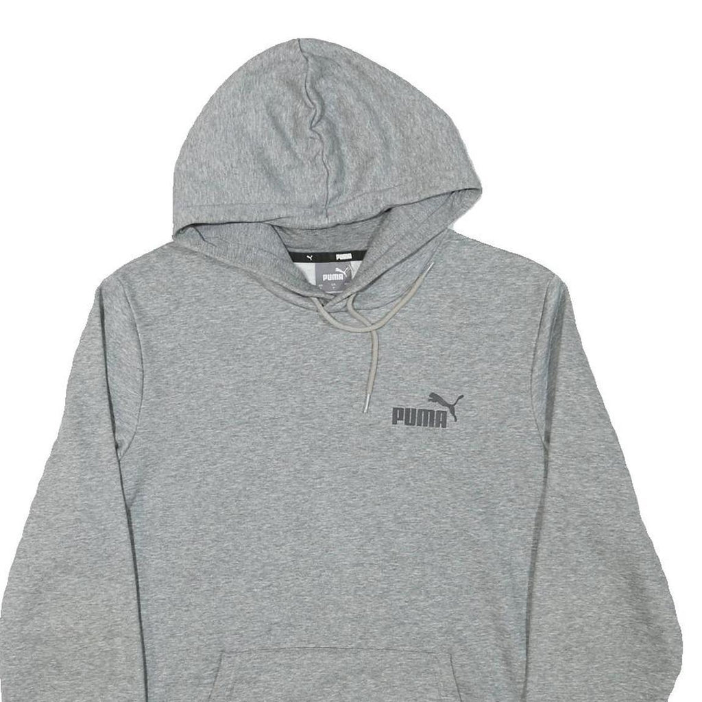 PUMA Mens Grey Hoodie S Cotton Blend Pullover Hoodie Casual Sweatshirt