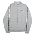 PUMA Mens Grey Cotton Track Jacket L Jersey Plain Button Casual Sportswear