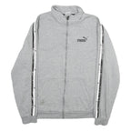 PUMA Mens Grey Cotton Track Jacket L Jersey Plain Button Casual Sportswear