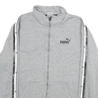 PUMA Mens Grey Cotton Track Jacket L Jersey Plain Button Casual Sportswear