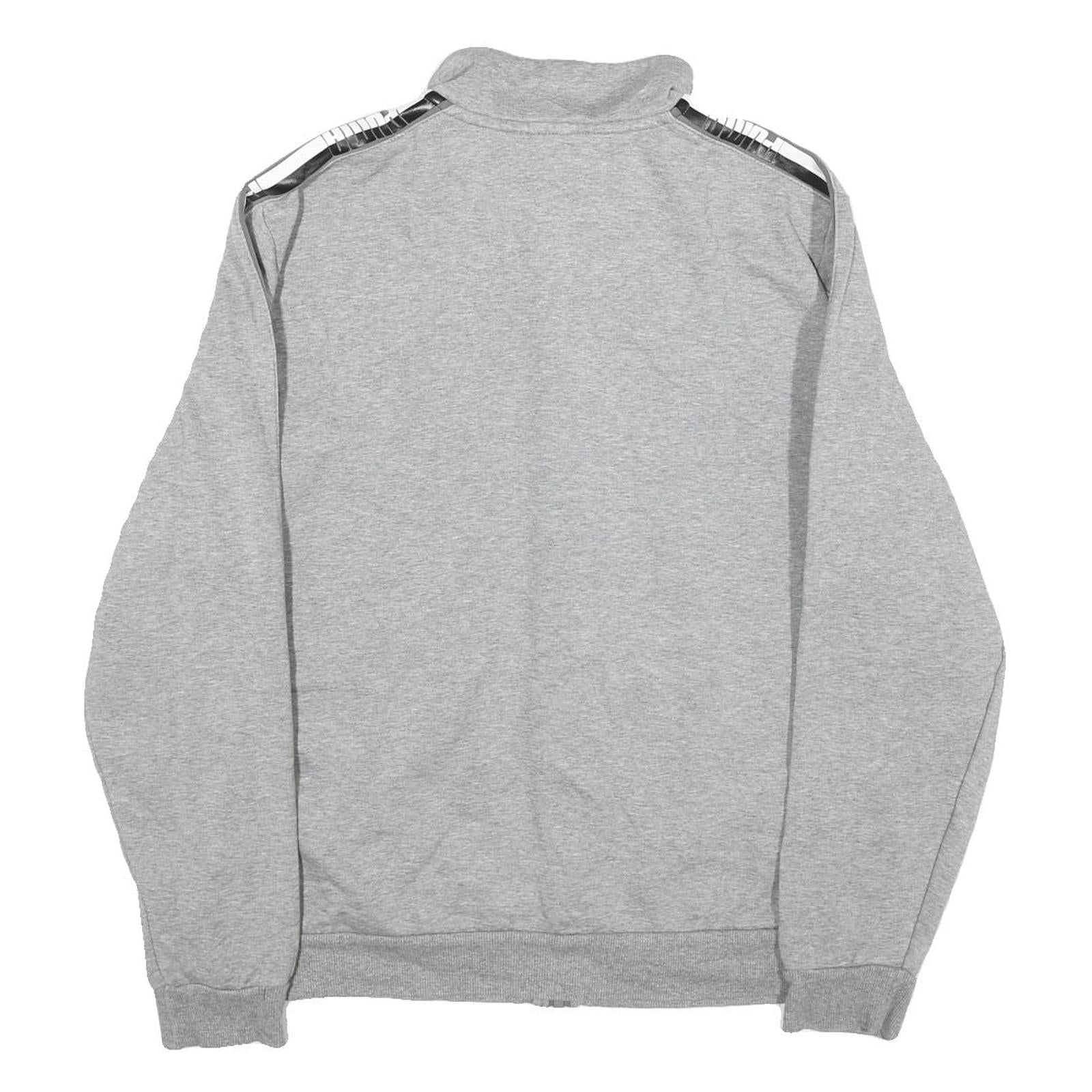 PUMA Mens Grey Cotton Track Jacket L Jersey Plain Button Casual Sportswear