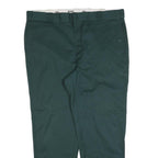 DICKIES Mens Cotton Blend Dark Green Relaxed Straight Trousers W44 L32 Workwear