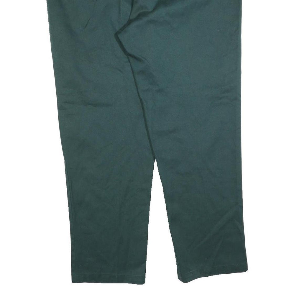 DICKIES Mens Cotton Blend Dark Green Relaxed Straight Trousers W44 L32 Workwear