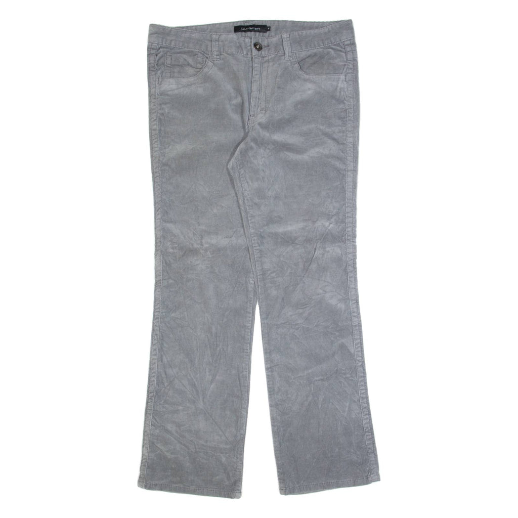 CALVIN KLEIN Womens Corduroy Trousers Grey Regular Bootcut W36 L32