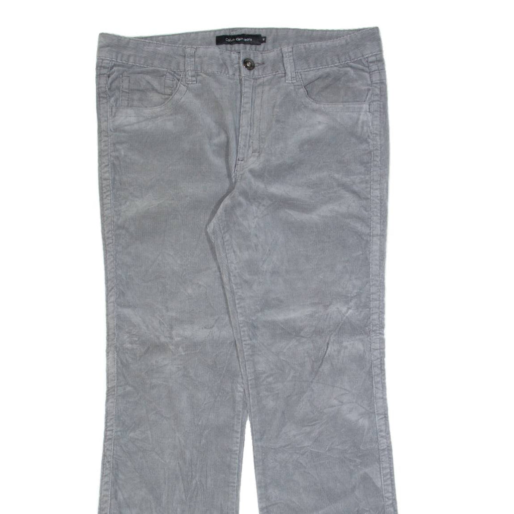 CALVIN KLEIN Womens Corduroy Trousers Grey Regular Bootcut W36 L32