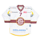SWISS ICE HOCKEY Geneve Servette Signed Mens Jersey White USA V-Neck S