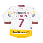 SWISS ICE HOCKEY Geneve Servette Signed Mens Jersey White USA V-Neck S