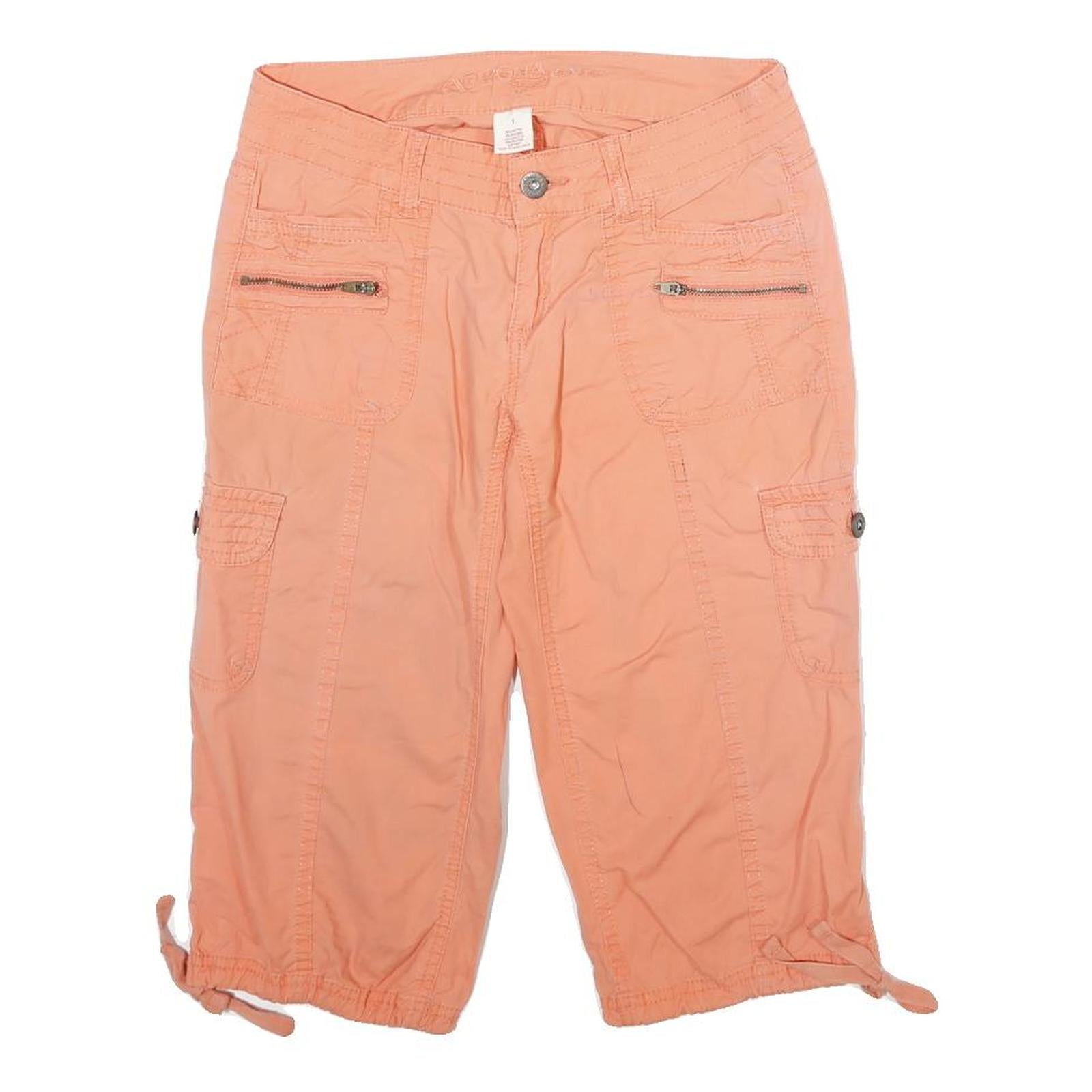 ARIZONA JEAN COMPANY Womens Shorts Orange Cargo XS W26 Cotton Blend Casual