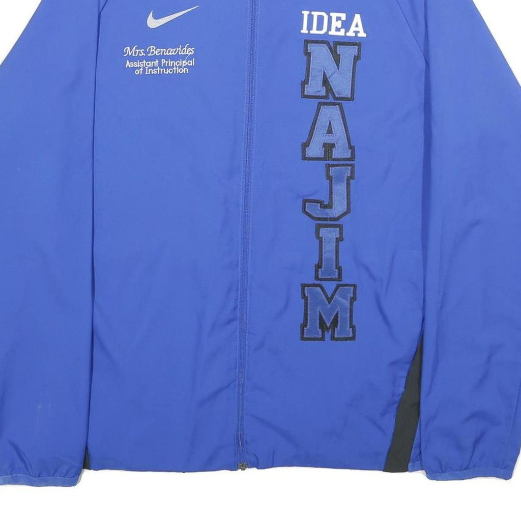 NIKE Mens Blue Lightweight Zip Jacket L Polyester Sportswear Athletic Casual