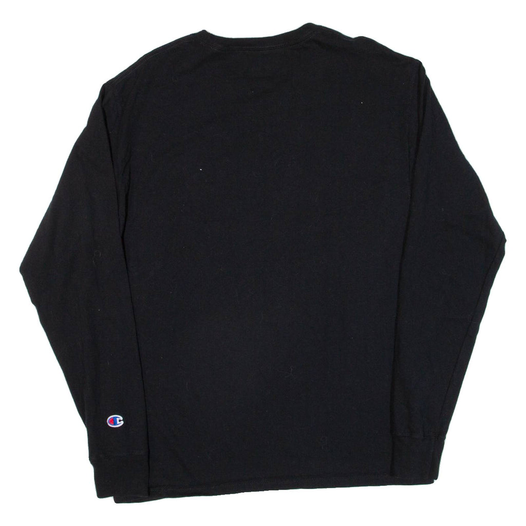 CHAMPION Womens T-Shirt Black Long Sleeve M