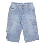 KAIWEI SHI Mens Shorts Blue Casual Cargo Denim M W30 Lightweight