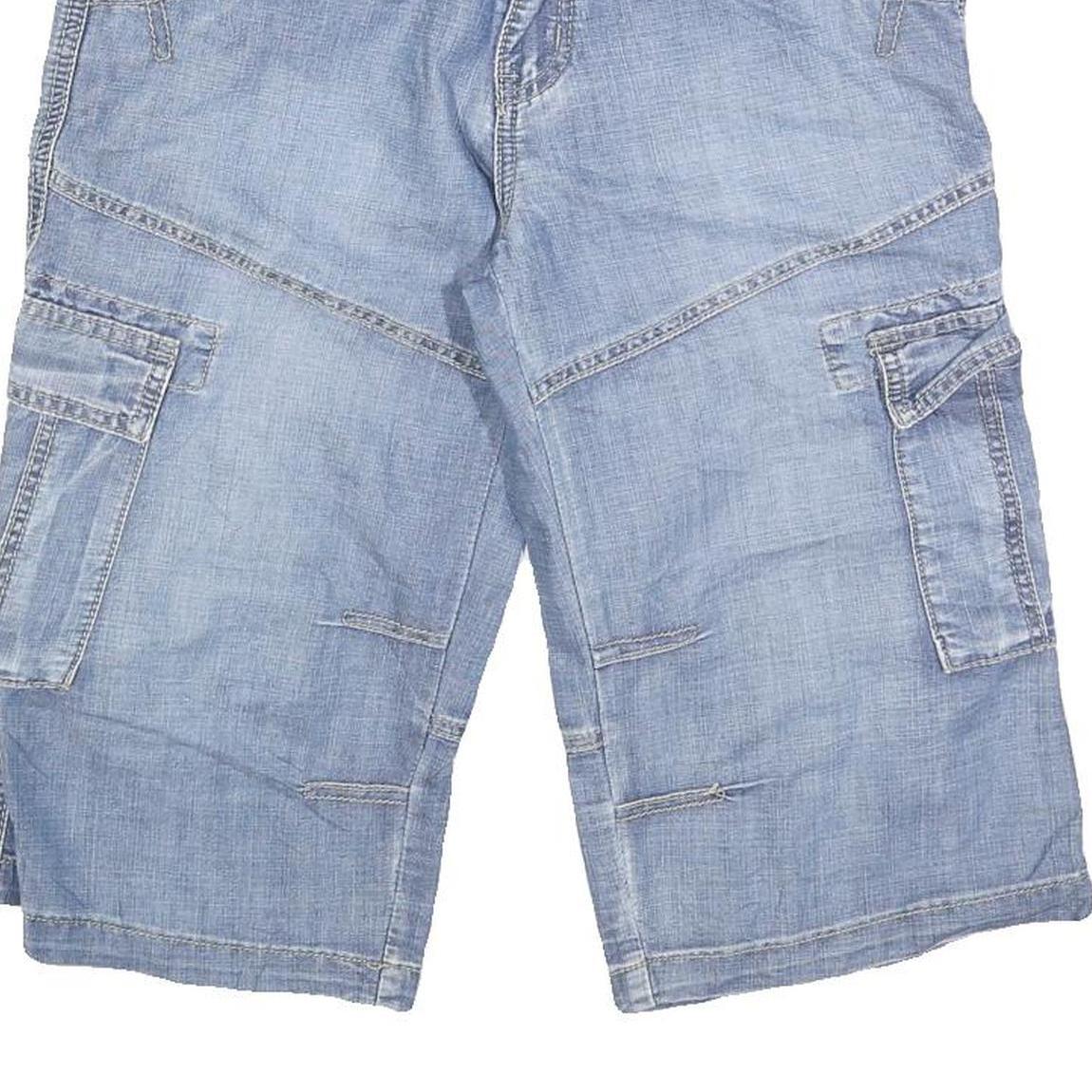 KAIWEI SHI Mens Shorts Blue Casual Cargo Denim M W30 Lightweight