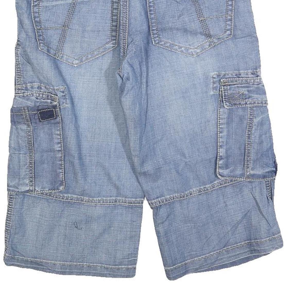 KAIWEI SHI Mens Shorts Blue Casual Cargo Denim M W30 Lightweight