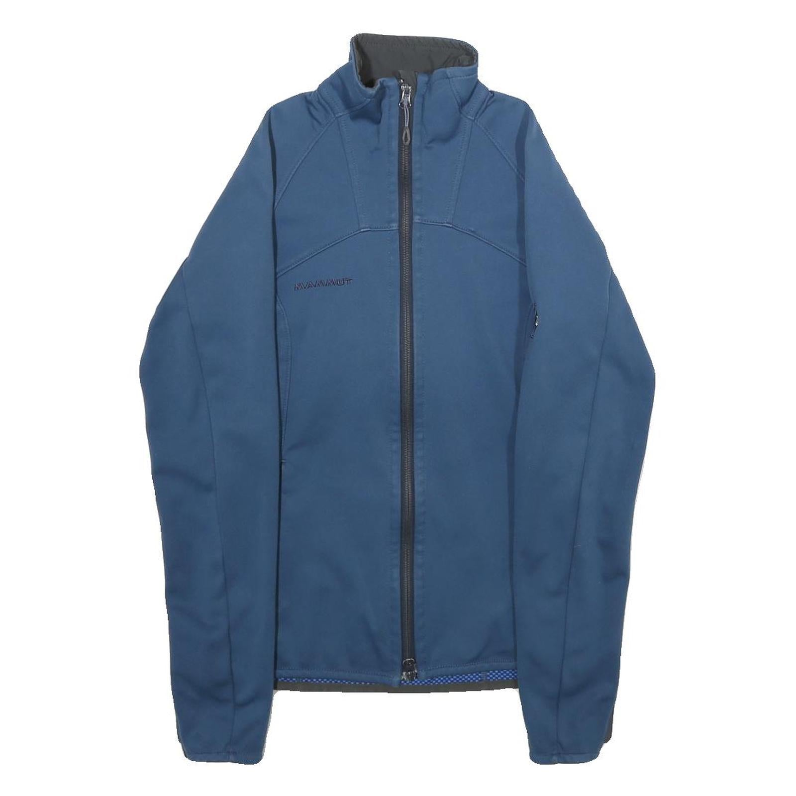 MAMMUT Womens Blue Outdoor Jacket XS Polyester Blend Zip Softshell Lightweight