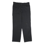 DICKIES Mens Cotton Black Regular Straight Trousers W34 L32 Workwear Zip Closure