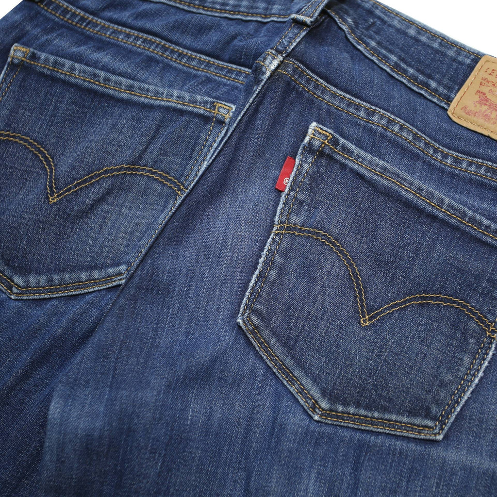 LEVI'S 711 Womens Slim Blue Denim Medium Wash Cotton Blend Tapered W28 L28