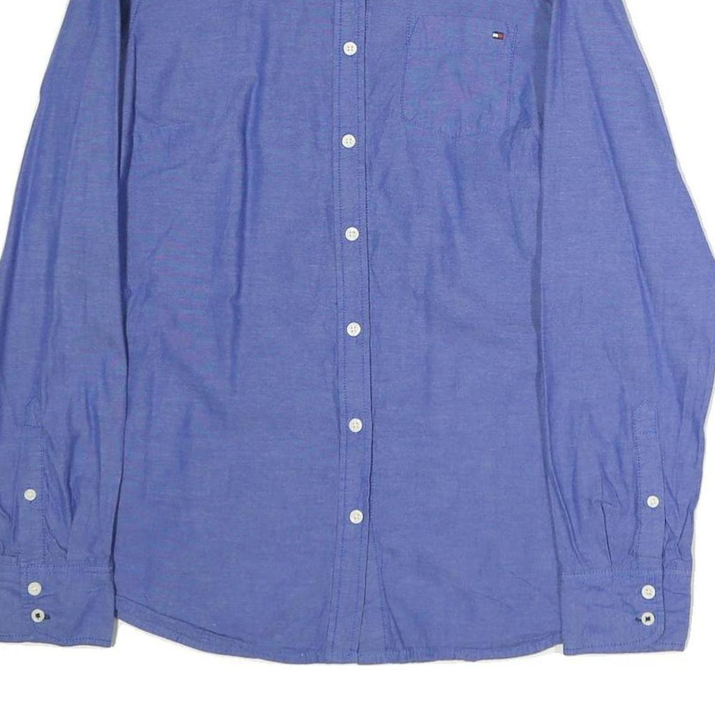 TOMMY HILFIGER Mens Blue Shirt M Cotton Long Sleeve Casual Classic Fit