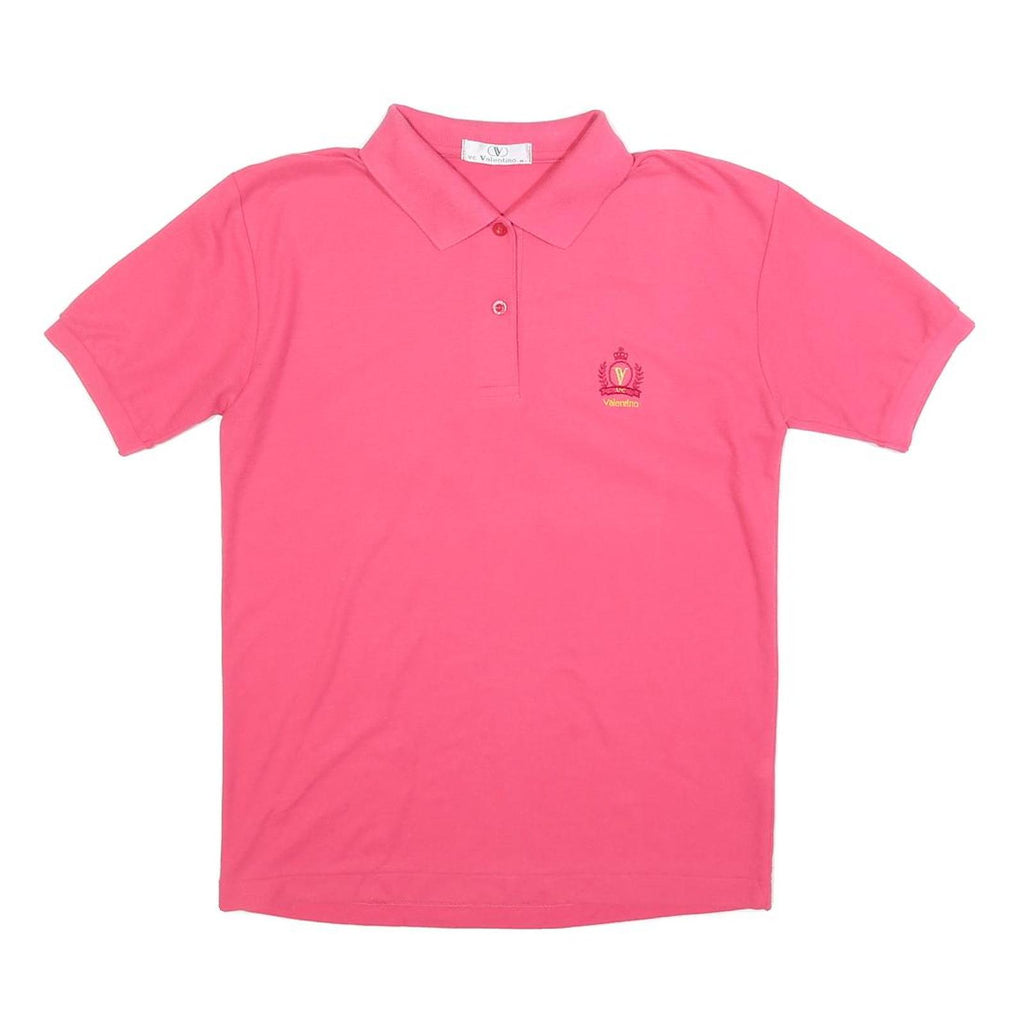 VALENTINO Womens Pink Short Sleeve Plain M Cotton Blend Polo Shirt