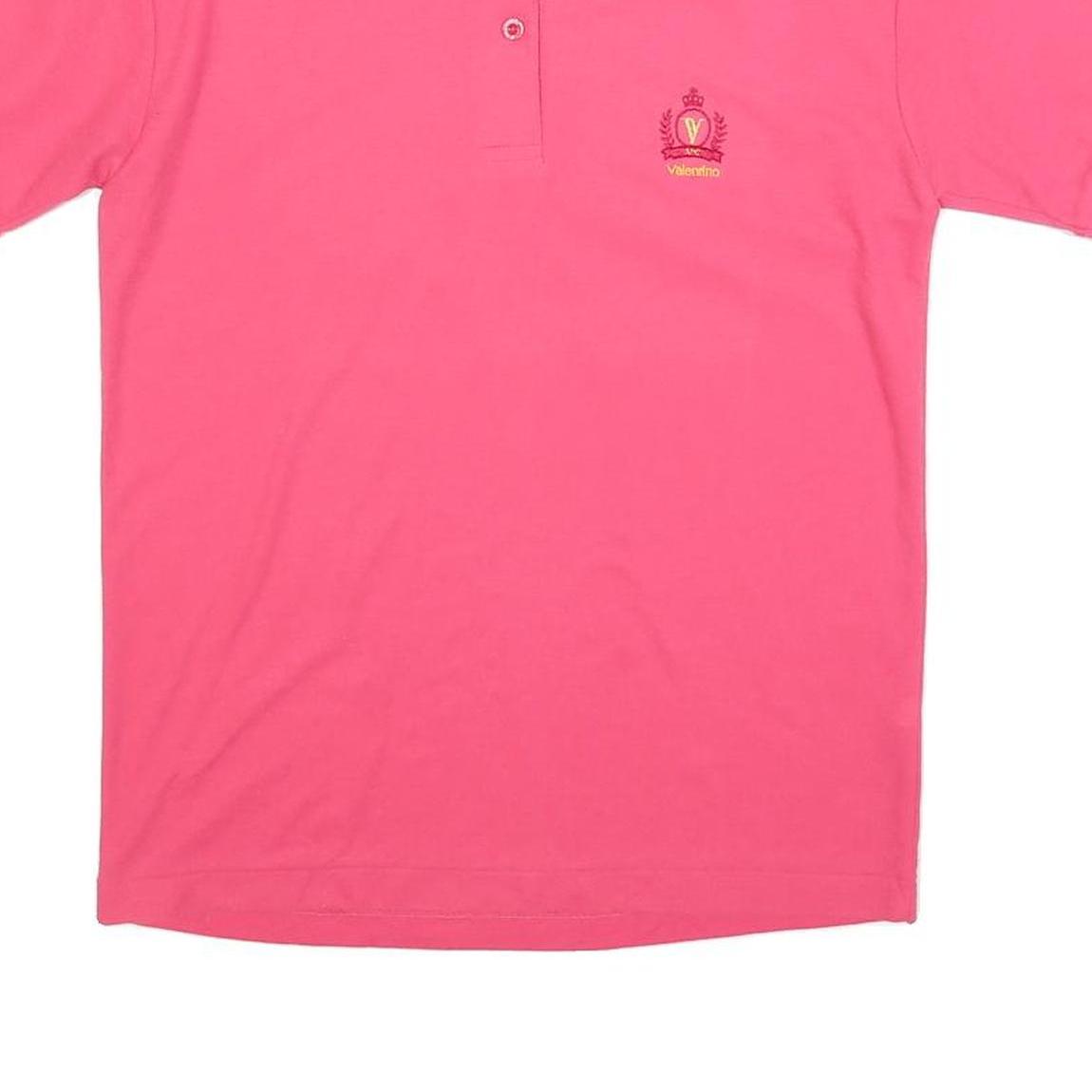 VALENTINO Womens Pink Short Sleeve Plain M Cotton Blend Polo Shirt