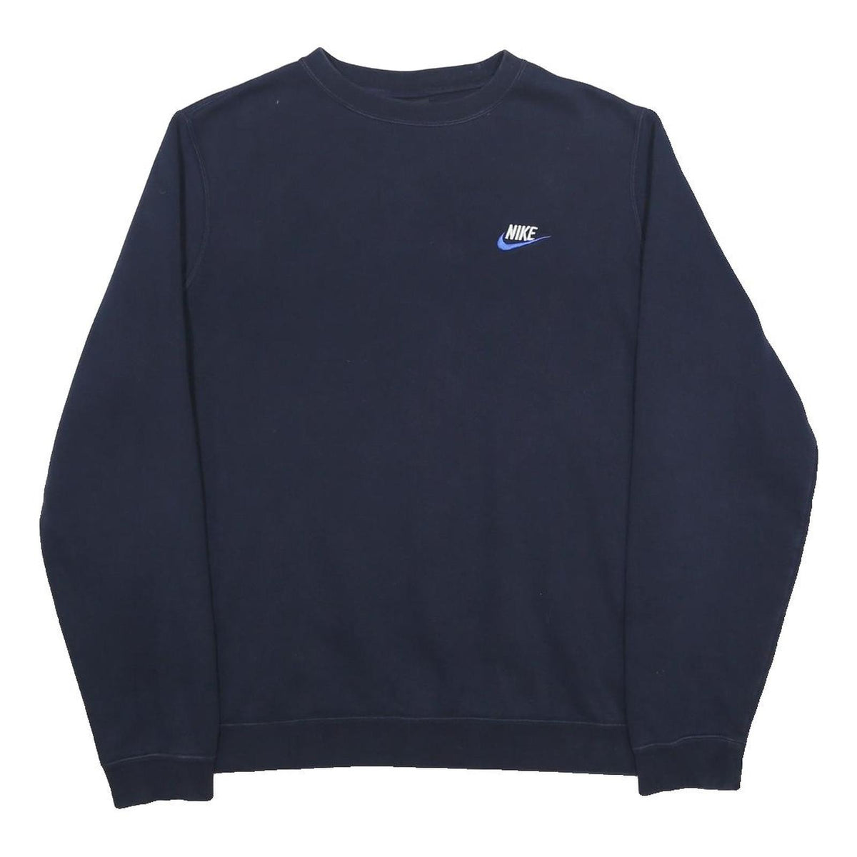 NIKE Mens Navy Blue Sweatshirt M Crew Neck Cotton Blend Casual Pullover